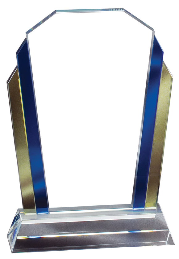 Blue / Yellow Border Colorful Glass Award
