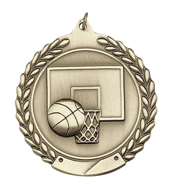 Basketball 2 Sizes Die Cast Medal