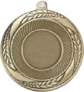 2 1/4" Laurel Wreath Medal With 1" Insert Logo