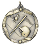 Baseball 2 1/4" Die Cast Medal