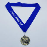 Lamp of knowledge Medal with Engraved Ribbon