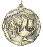 Lamp of Knowledge 2 1/4" Die Cast Medal