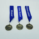 Lamp of knowledge Medal with Engraved Ribbon