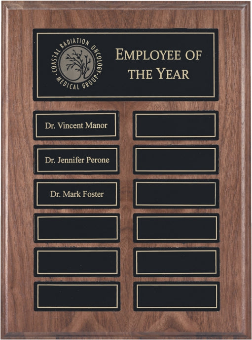 Recognition Pocket 12 Plate Perpetual Plaque