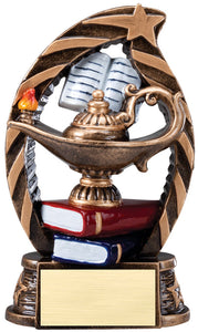 Lamp of Knowledge Resin Sculpture