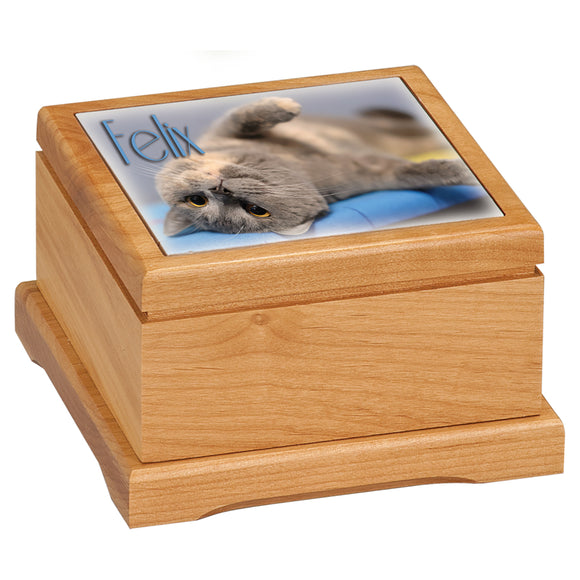 Pet Urn with Picture Sublimated Ceramic Tile