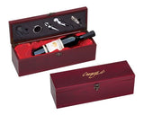 Rosewood Finish Wine Box with Tools