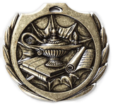 Lamp of Knowledge 2 1/4"Burst Medal